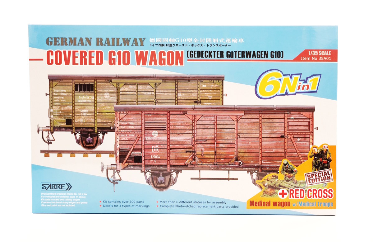 1/35 German Railway Covered G10 Wagon - Red Cross  Special Edition
