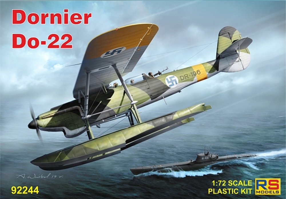 Scale plastic kit 1/72 Dornier 22 4 decal v. for Finland, Luftwaffe, Latvia
