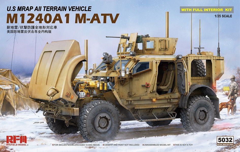 1/35 U.S Mrap All Terrain Vehicle M1240a1 M-Atv With Full Interior