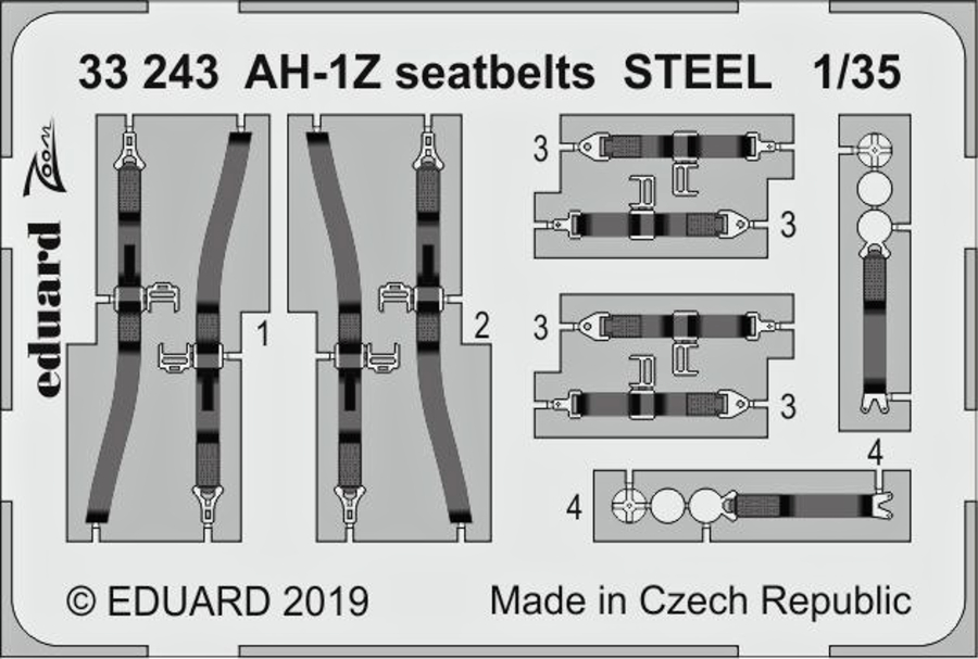 1/35 AH-1Z seatbelts STEEL for ACADEMY kit
