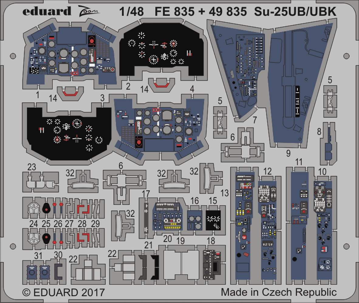 SBS Model 48056 1/48 Su-25 UB/UBK cockpit set for KP/Smer/AZ kit 