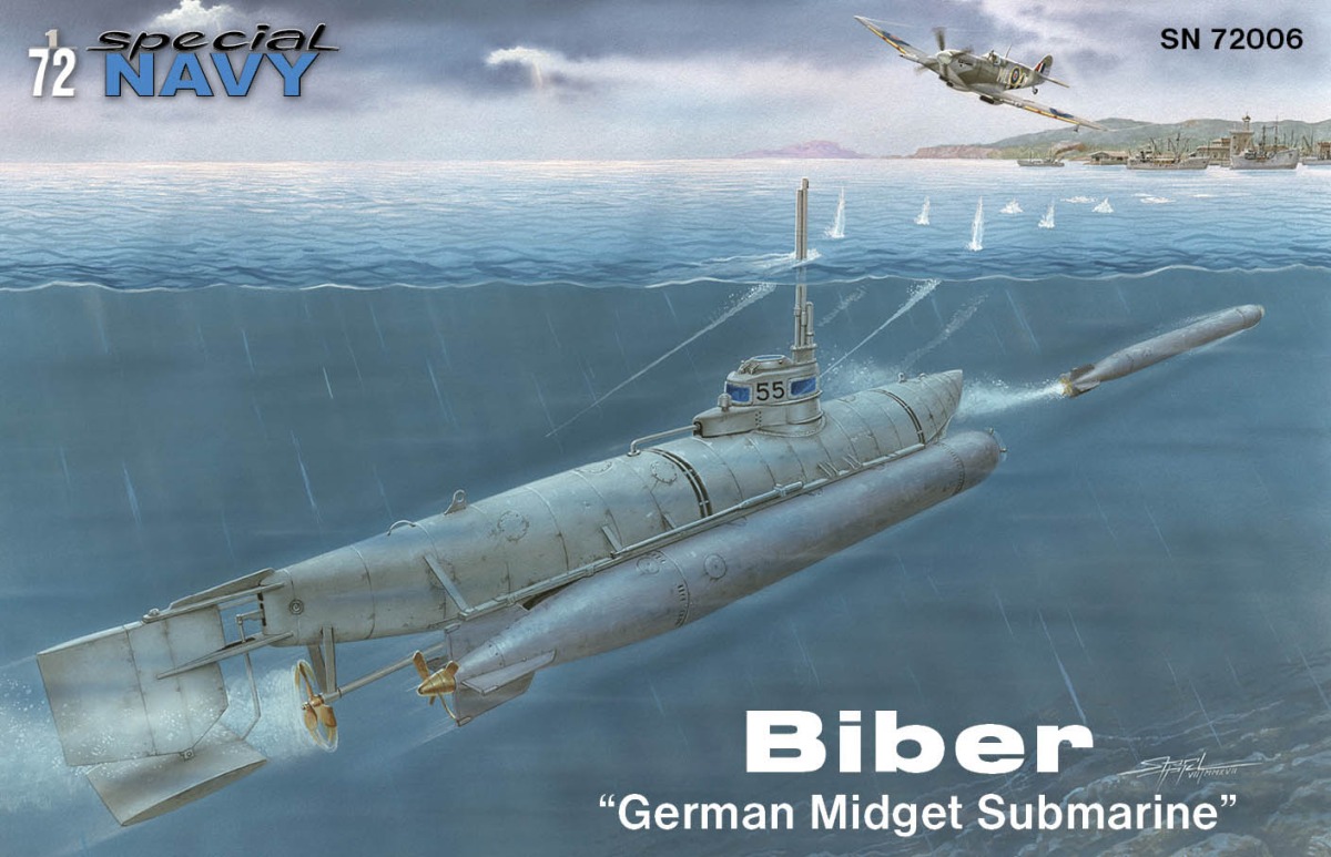 Scale plastic kit 1/72 Biber German Midget Submarine