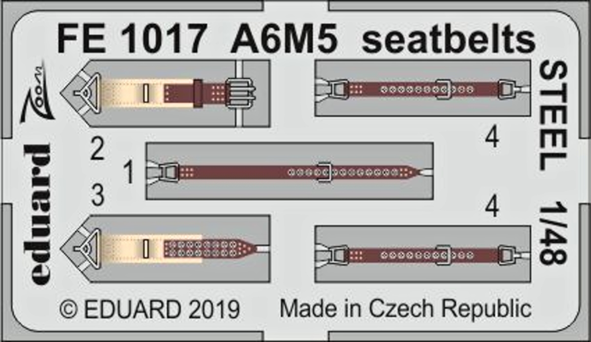 1/48 A6M5 seatbelts STEEL for TAMIYA kit