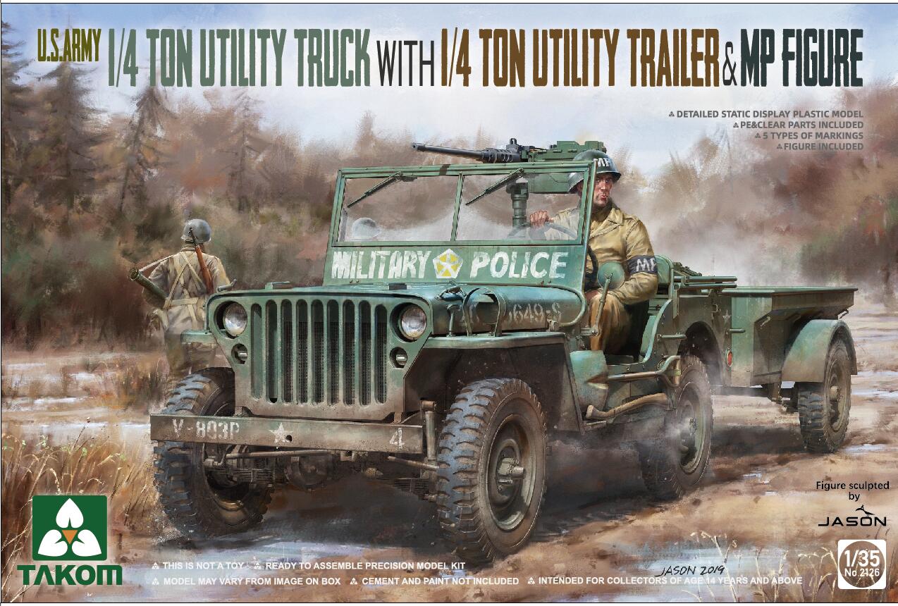 1/35 US Army Jeep + trailer & MP figure