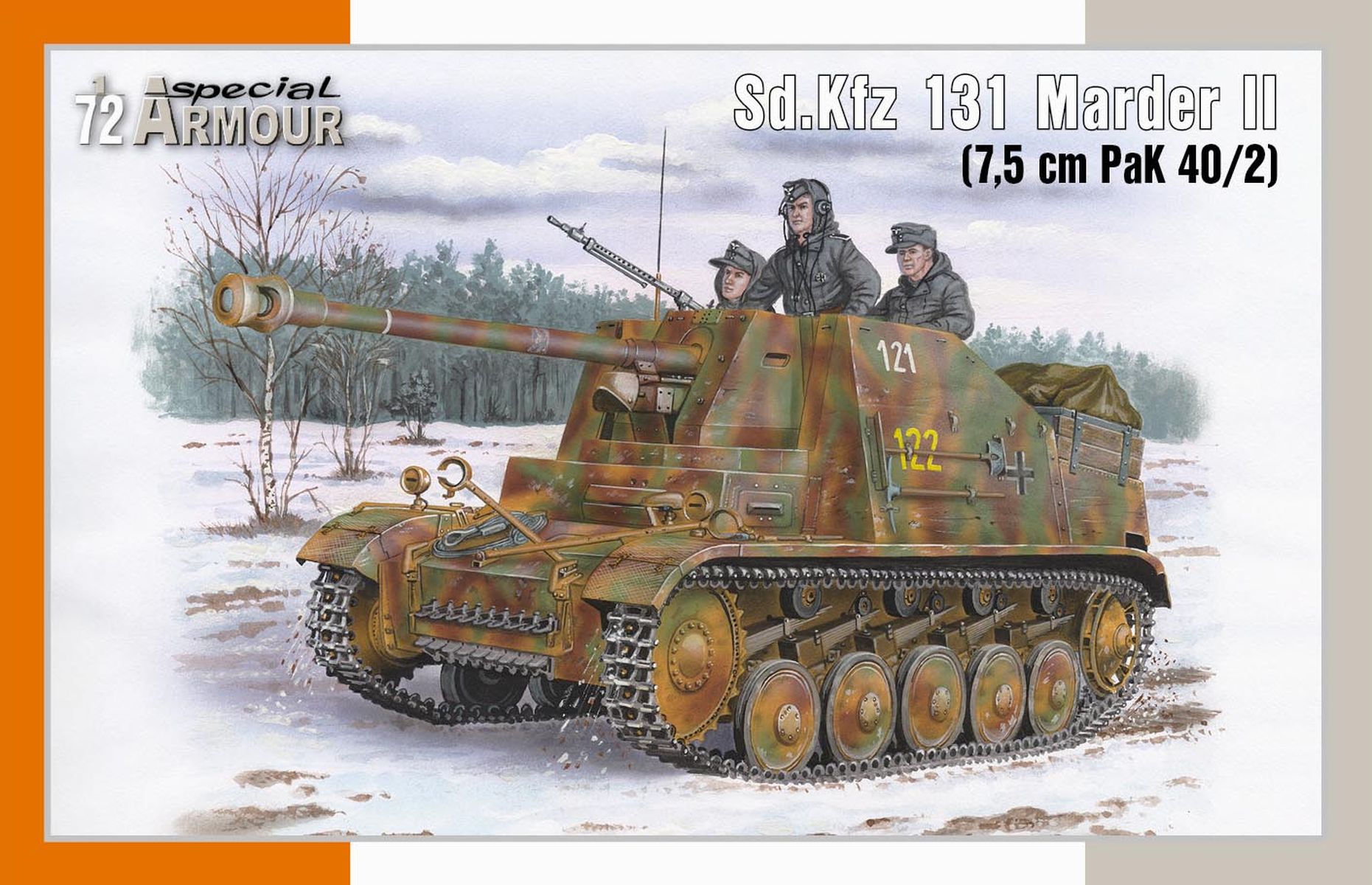 Scale plastic kit 1/72 Sd.Kfz 131 Marder II (7,5 cm PaK 40/2)