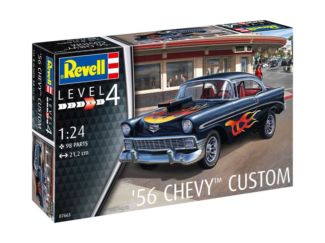 Plastic ModelKit auto 07663 - '56 Chevy Customs (1:24)