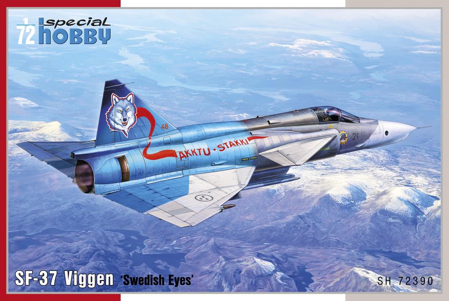 Scale plastic kit 1/72 SF-37 Viggen ‘Swedish Eyes’