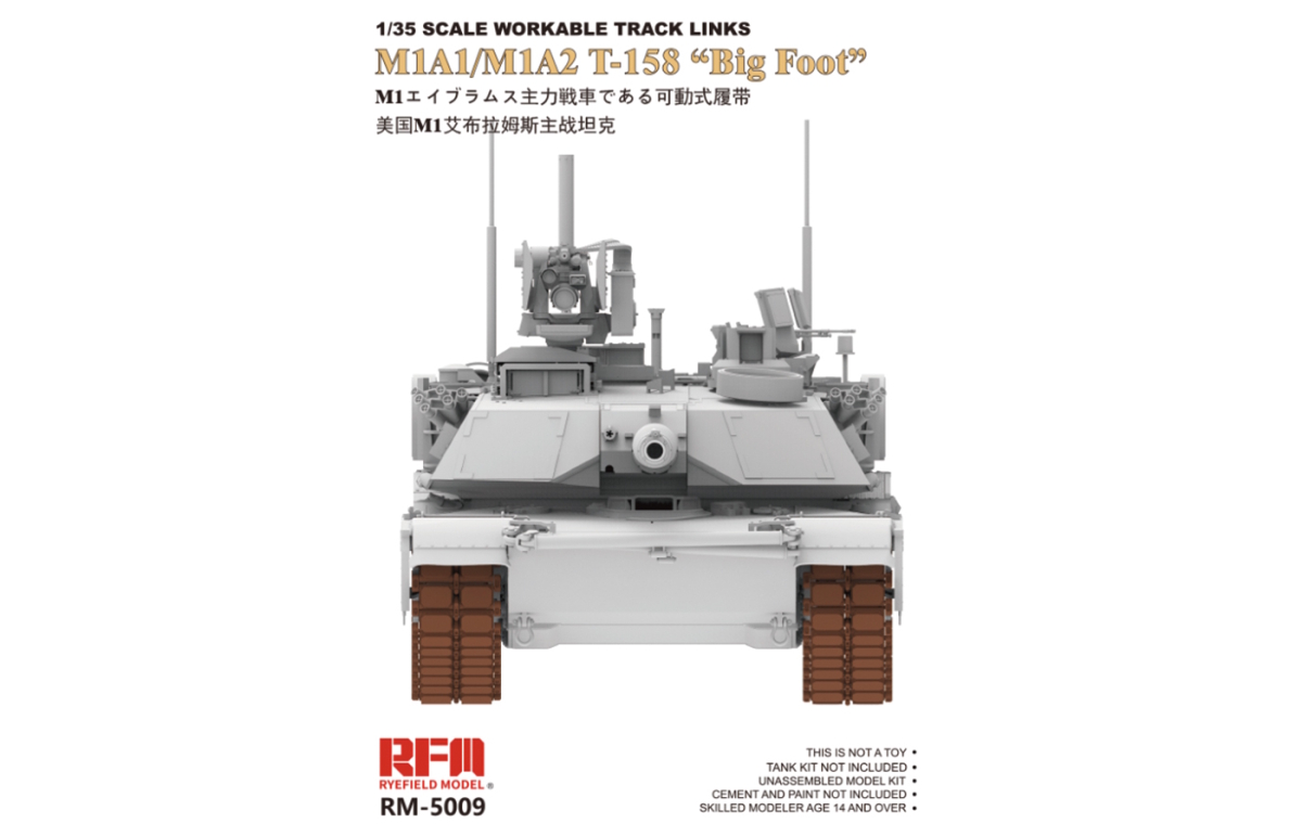 Rye Field Model 1:35 M1A1/M1A2 T-158 Big Foot Workable Track Link #5009 