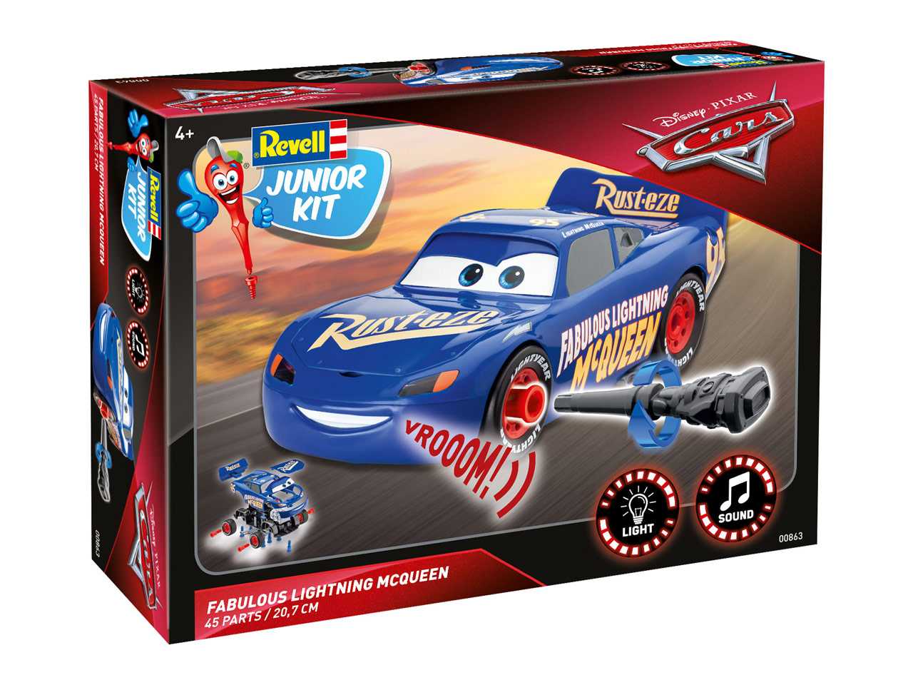 Junior Kit auto 00863 - Cars 3 - The Fabulous Lightning McQueen (světelné a zvukové efekty) (1:20)