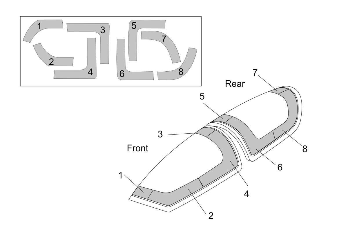 1/48 DG-1000S Glider Canopy mask (BRENGUN kit) Canopy masks for Brengun kit