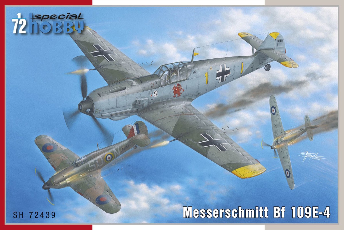 Scale plastic kit 1/72 Messerschmitt Bf 109E-4  