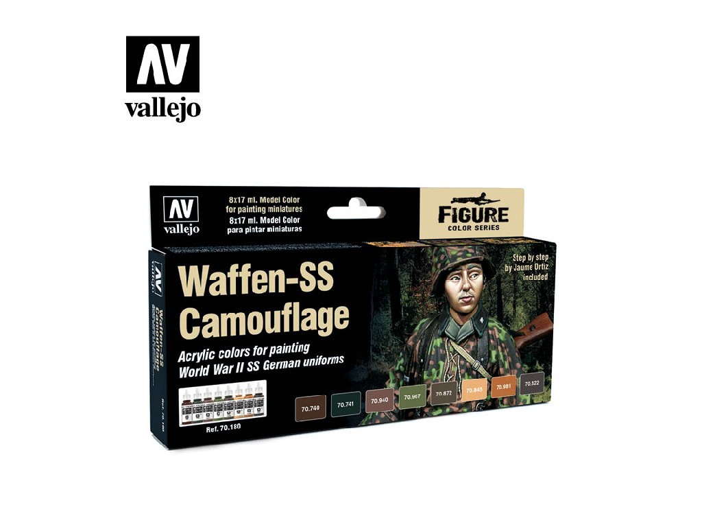Acrylic colors set Vallejo Model Color Uniforms Set 70180 Waffen SS Camouflage (8) by Jaume Ortiz