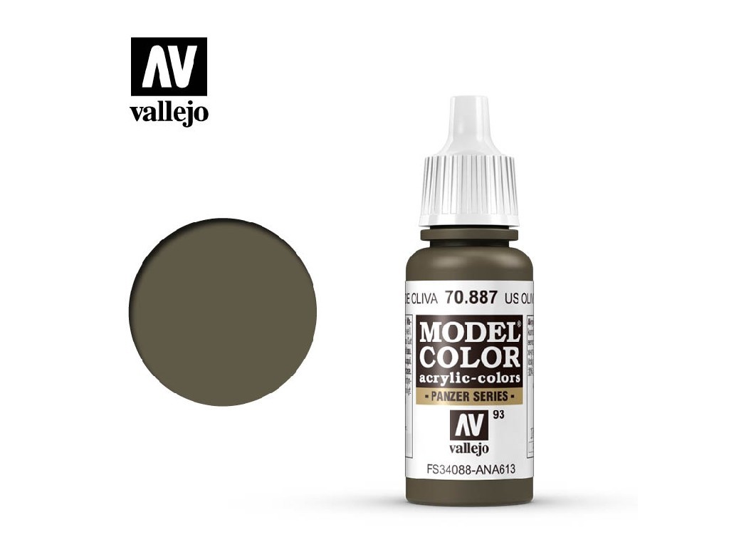 Acrylic color Vallejo Model Color 70887 US Olive Drab (17ml)
