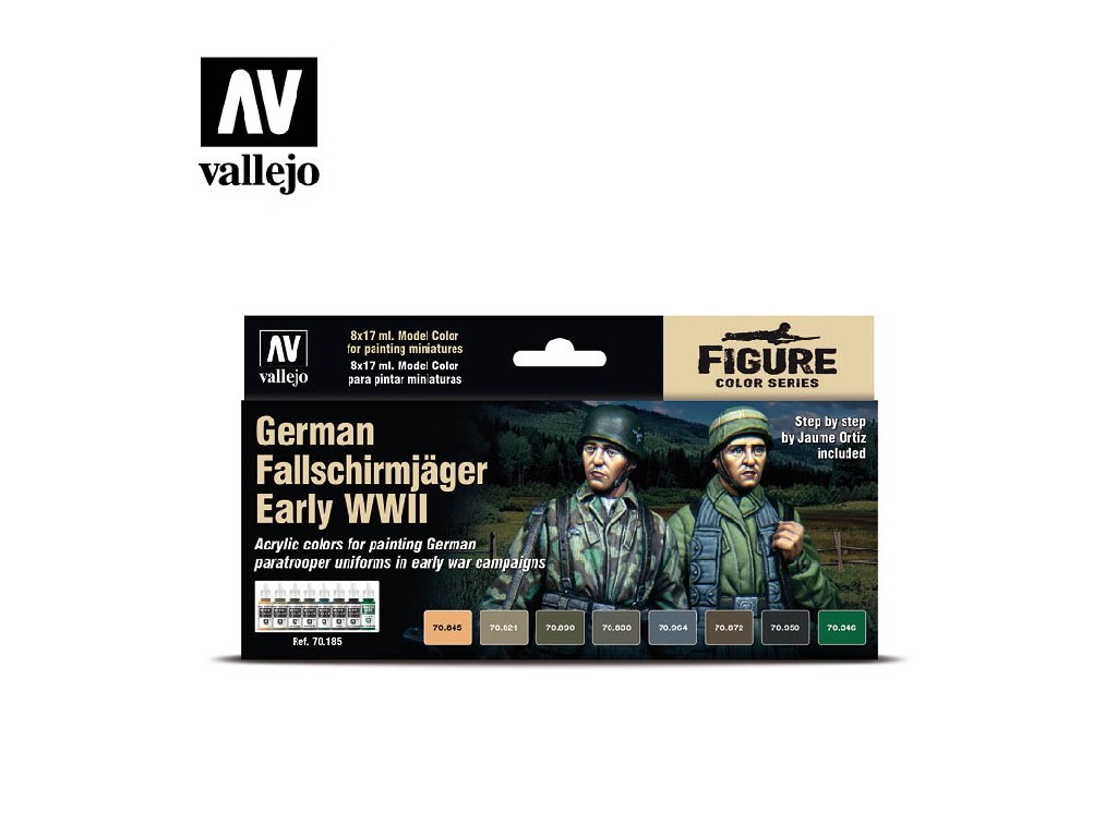 Acrylic colors set Vallejo Model Color 8 color set 70185 German Fallschirmjäger Early WWII (8)