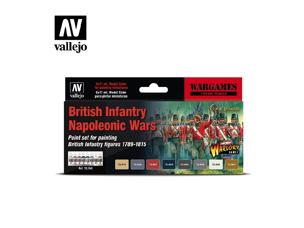 Acrylic colors set Vallejo Model Color set 70163 British Infantry Napoleonic Wars (8)
