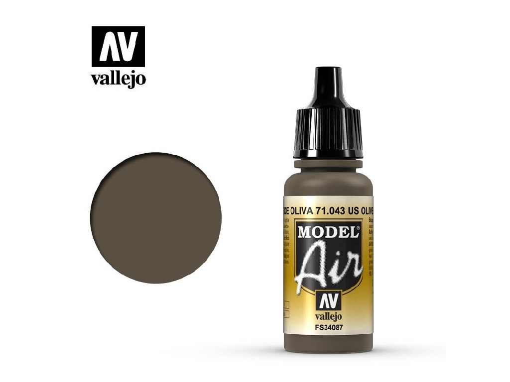 Acrylic color for Airbrush Vallejo Model Air 71043 US Olive Drab (17ml)