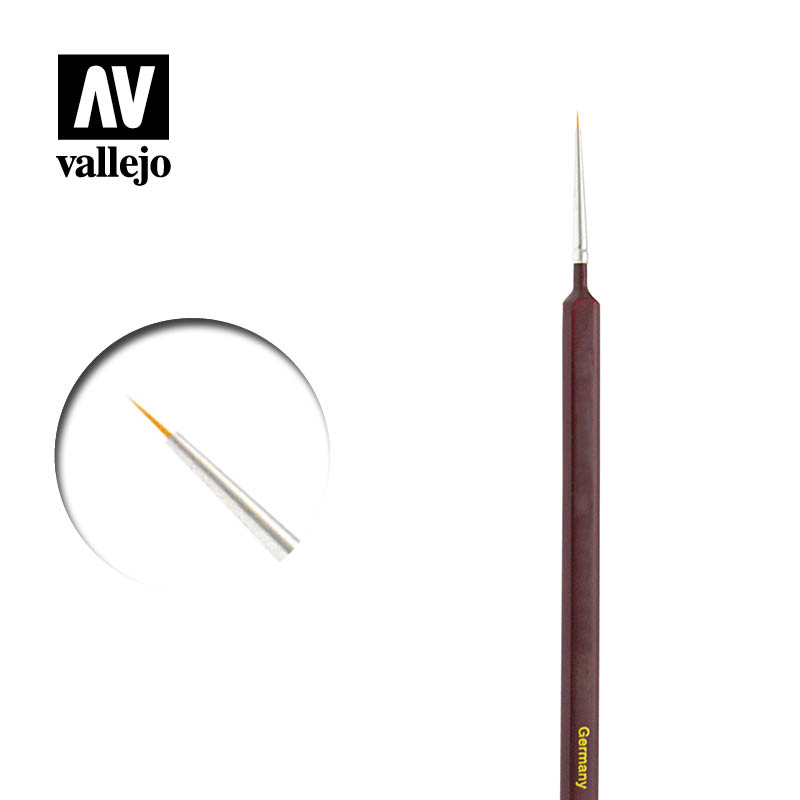 Vallejo Brush Synthetic P15000 Round Toray Brush Triangular Handle No.0