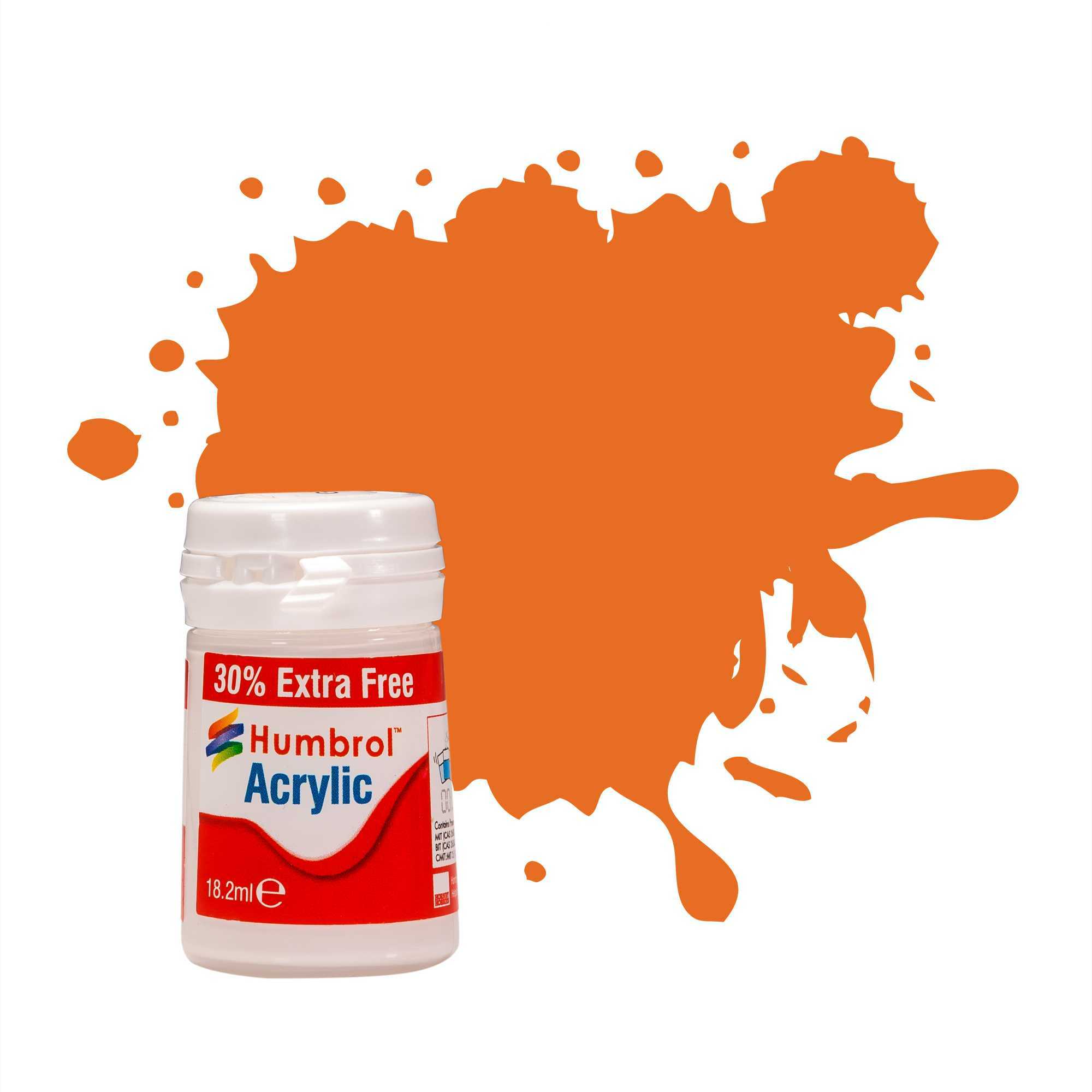 Humbrol barva akryl AB0018EP - No 18 Orange Gloss (+ 30% navíc zdarma)