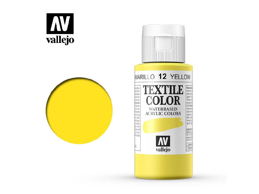 Vallejo Textile Color 40012 Yellow (Opaque) (60ml)