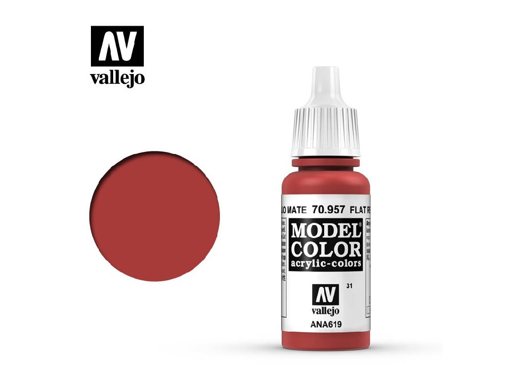Acrylic color Vallejo Model Color 70957 Flat Red (17ml)