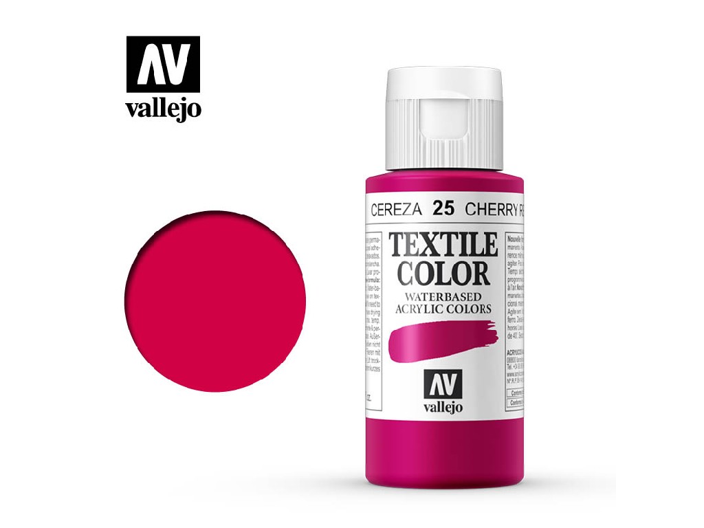 Vallejo Textile Color 40025 Cherry Red (60ml)