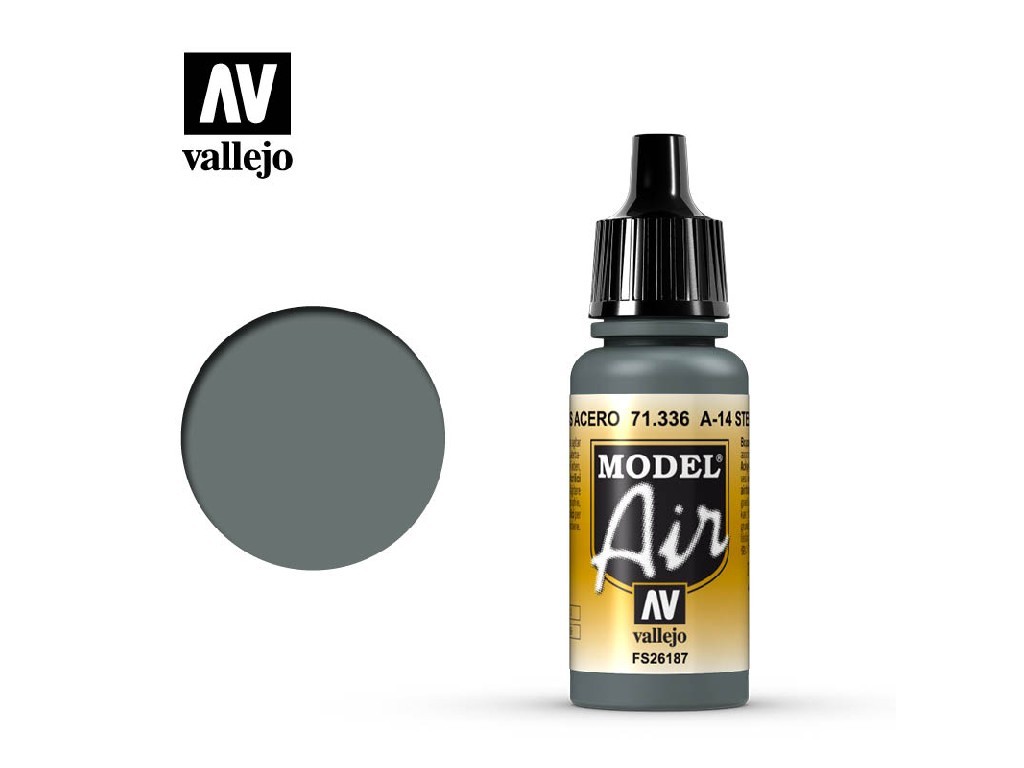 Acrylic color for Airbrush Vallejo Model Air 71336 A-14 Steel Grey (17ml)