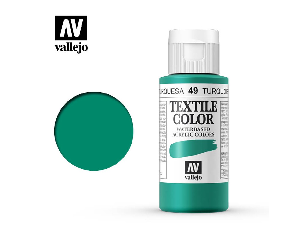 Vallejo Textile Color 40049 Turquoise (Opaque) (60ml)