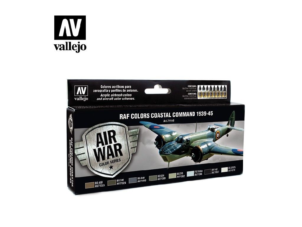 Acrylic colors set for Airbrush Vallejo Model Air RAF Set 71148 Coastal Command 1939-45 (8)