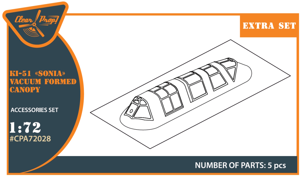 1/72 Ki-51 Sonia (all versions) vacuum formed canopy for CP kits CP72011/CP72012/CP72013 Accessories