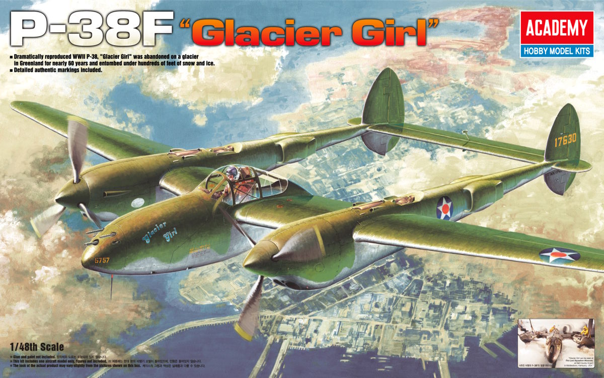  Academy 12208 - P-38F LIGHTNING GLACIER GIRL (1:48)