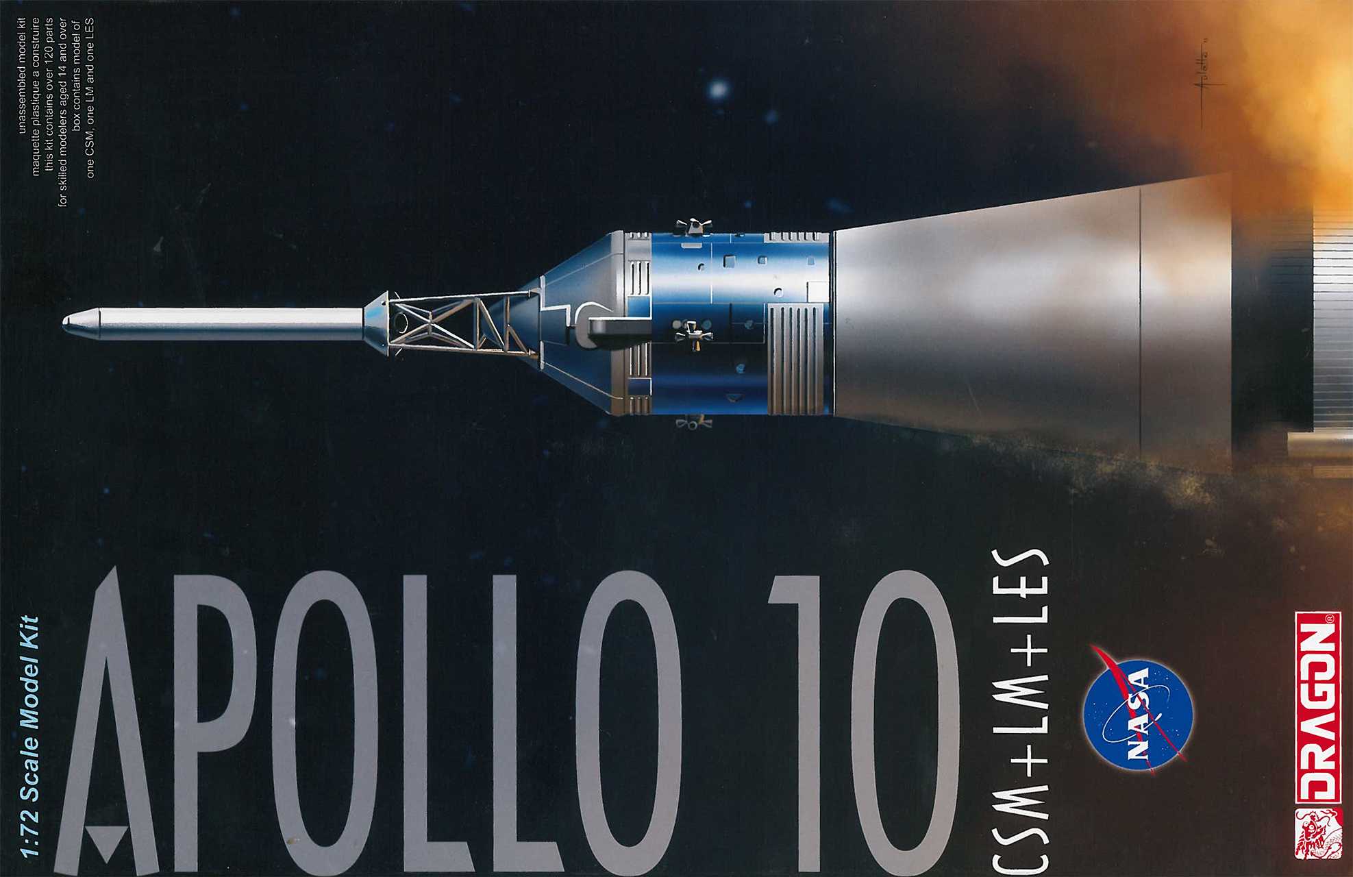 Model Kit vesmír 11003 - Apollo 10 CSM + LM + LES (1:72)