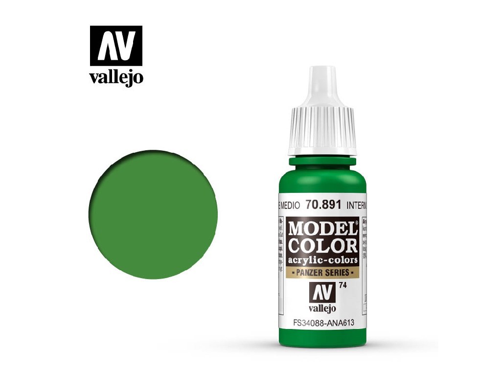 Acrylic color Vallejo Model Color 70891 Intermediate Green (17ml)