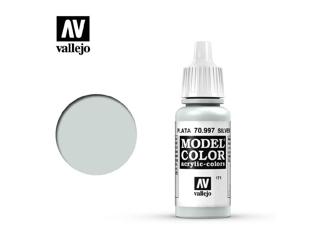 Acrylic color Vallejo Model Color 70997 Silver (17ml)