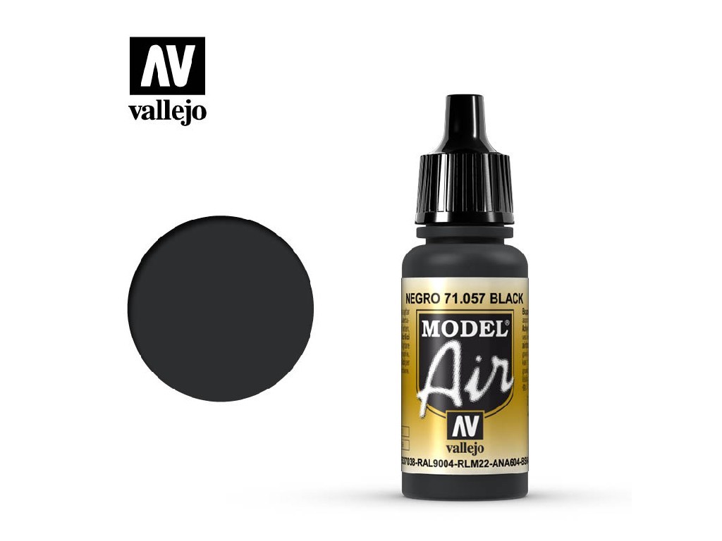 Acrylic color for Airbrush Vallejo Model Air 71057 Black (17ml)