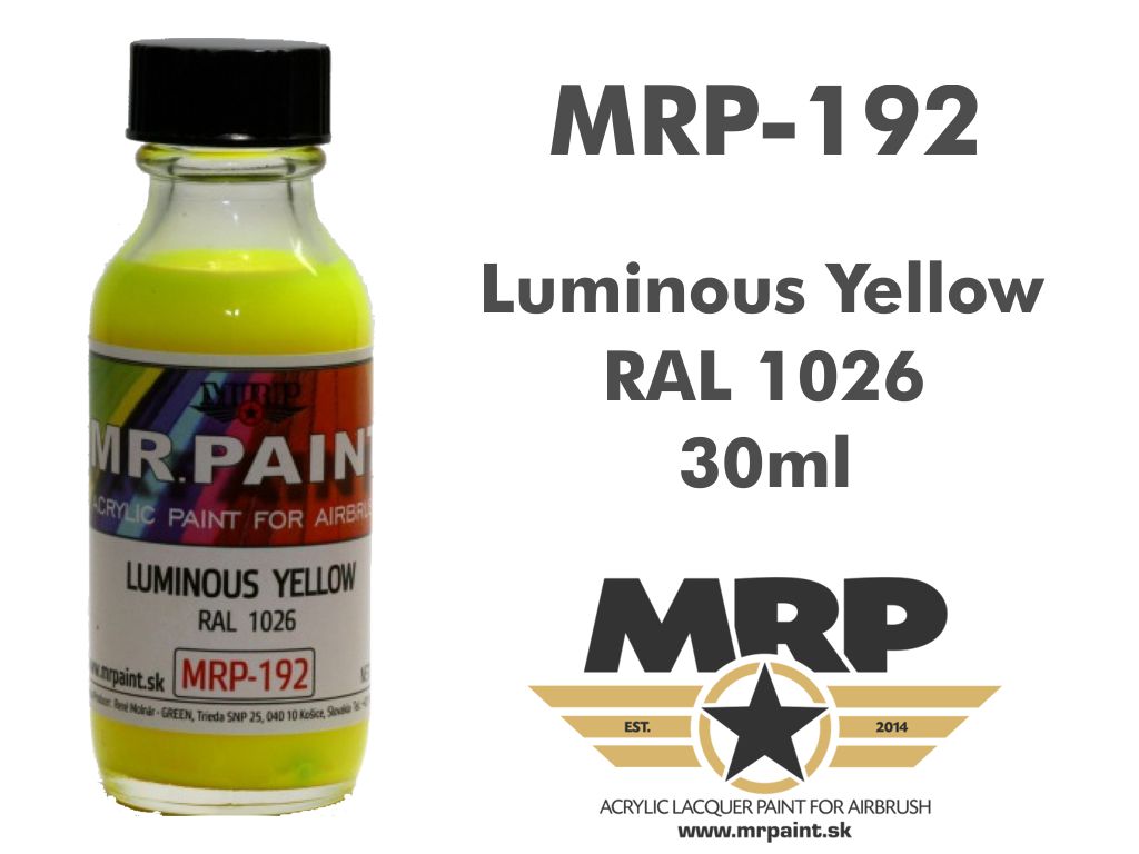 MR.Paint 192 Luminous Yellow RAL 1026 30ml