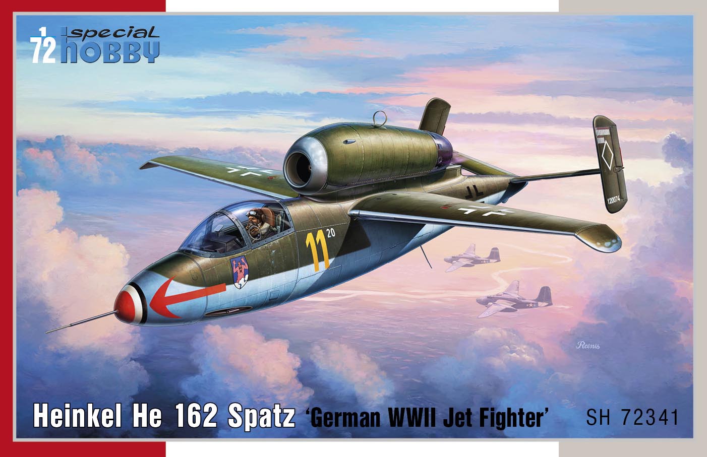 Scale plastic kit 1/72 Heinkel He 162 Spatz 