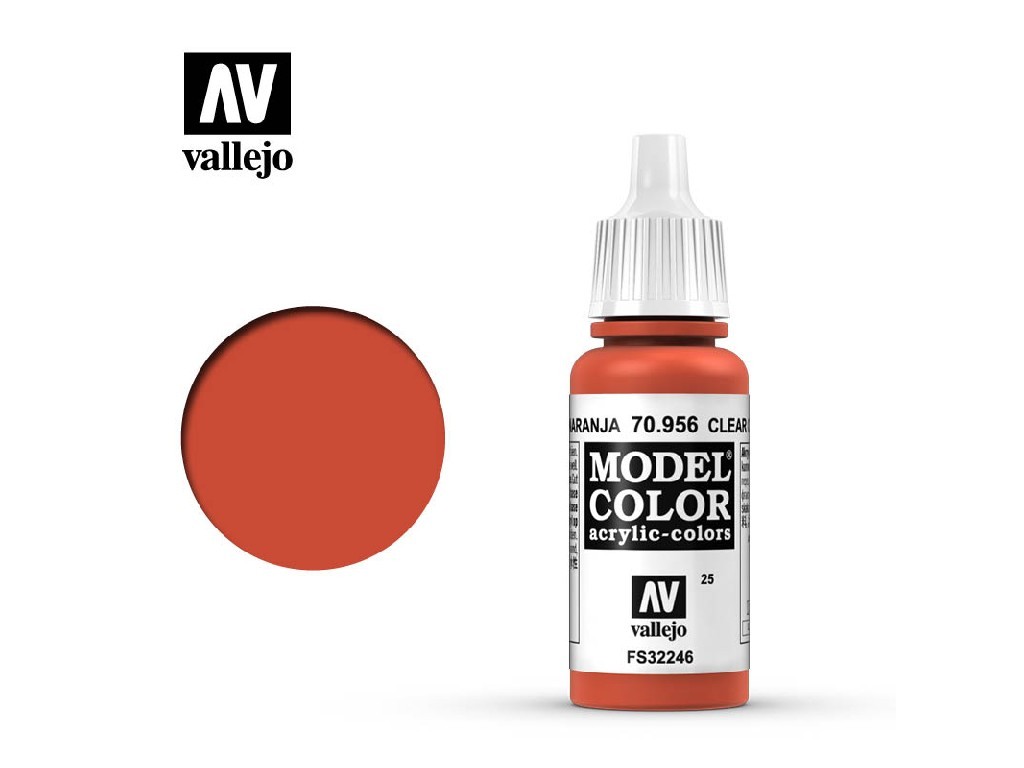 Acrylic color Vallejo Model Color 70956 Clear Orange (17ml)