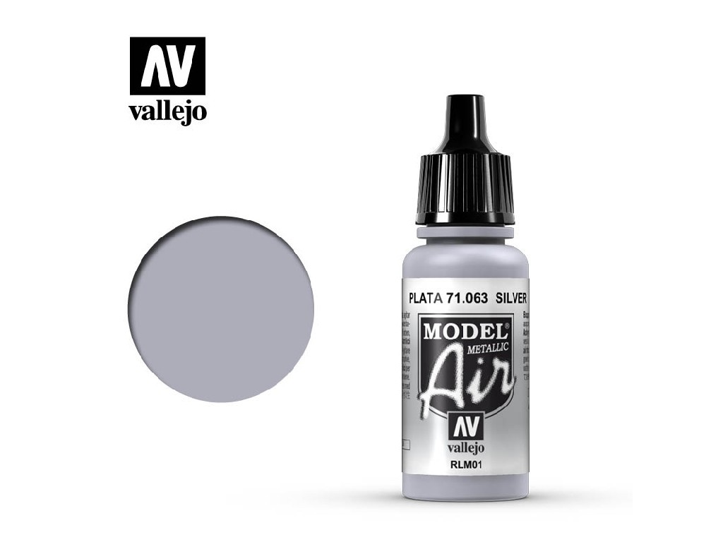 Acrylic color for Airbrush Vallejo Model Air 71063 Silver RLM01 (17ml)