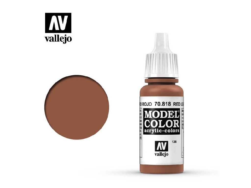 Acrylic color Vallejo Model Color 70818 Red Leather (17ml)