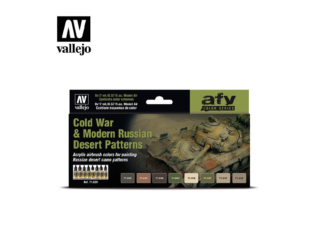 Acrylic colors set for Airbrush Vallejo Model Air AFV Set 71620
