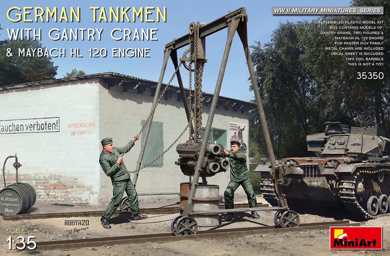 1/35 German Tankmen with Gantry Crane & Maybach HL 120 Engine - Miniart