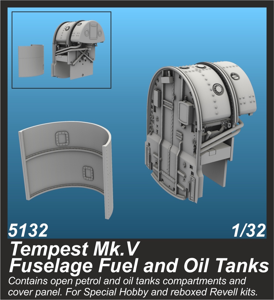 1/32 Tempest Mk.V Fuselage Fuel and Oil Tanks