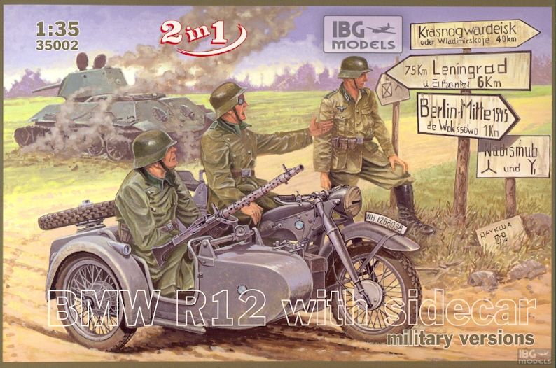 1/35 BMW R12 with sidecar - military version  ( 2 in 1)