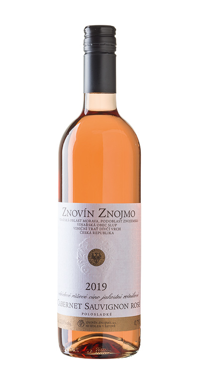Cabernet Sauvignon rosé 2019  jakostní víno, polosladké, obsah láhve 0,75 l