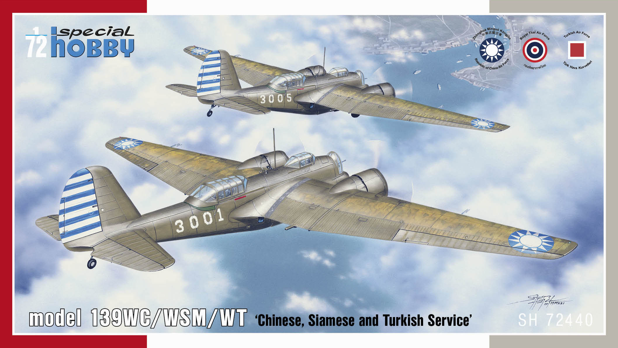Scale plastic kit 1/72 Model 139WC/WSM/WT ‘Chinese, Siamese and Turkish Service’ - Special Hobby
