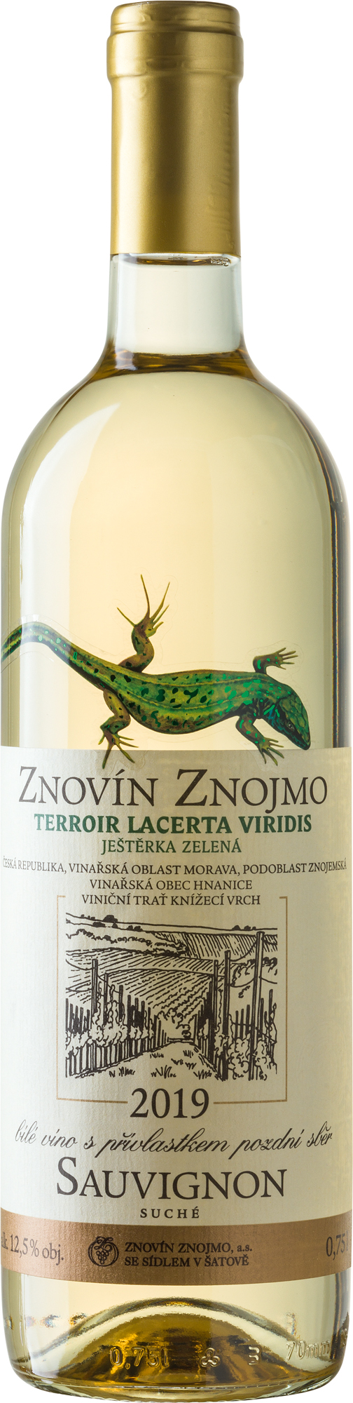 Sauvignon 2019 - Ještěrka zelená pozdní sběr, suché, obsah láhve 0,75 l