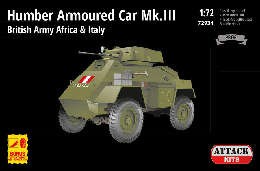 1/72 Humber Armoured Car Mk.III – British Army Africa & Italy  (PE& resin det., metal gun bar.)