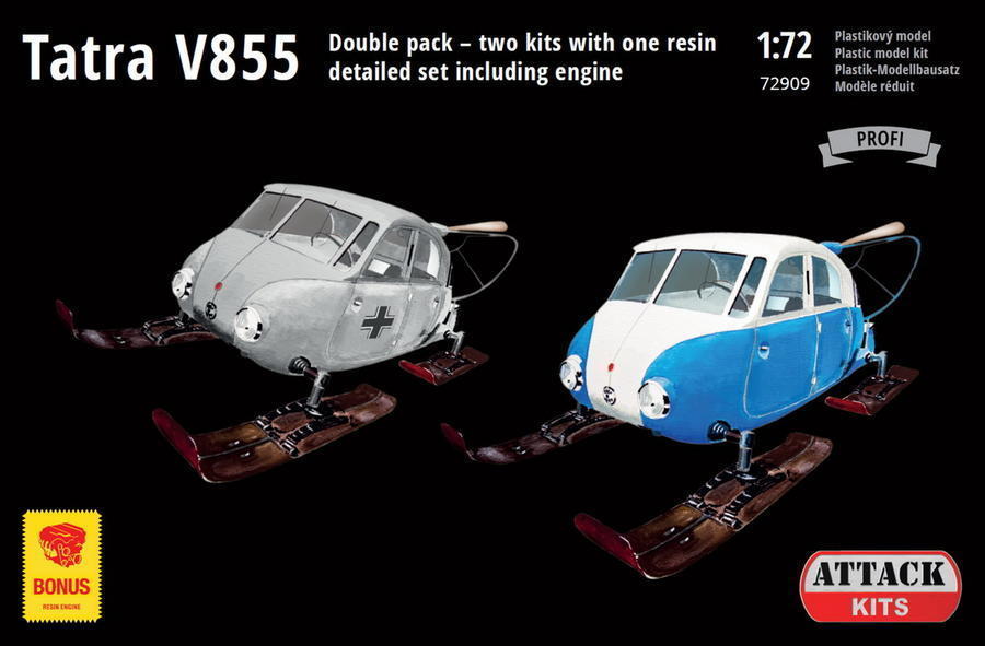 1/72 Tatra V855 Aerosan (Double pack 2 kits + 1x resin detailed engine)