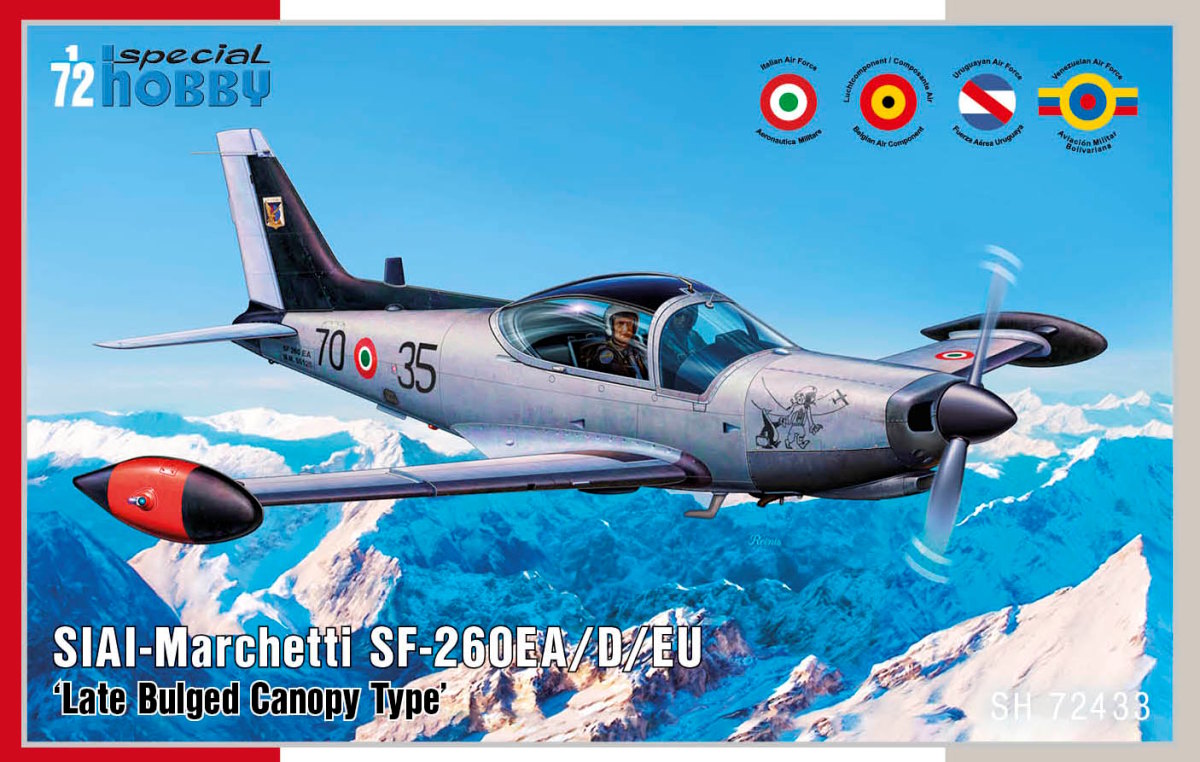 Scale plastic kit 1/72 SIAI-Marchetti SF-260EA/D/W ‘ Late Bulged Canopy Type’ - Special Hobby