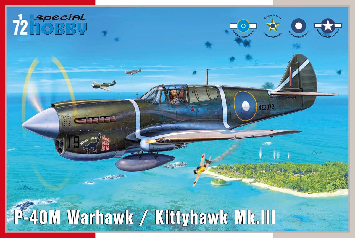 Scale plastic kit 1/72 P-40M Warhawk